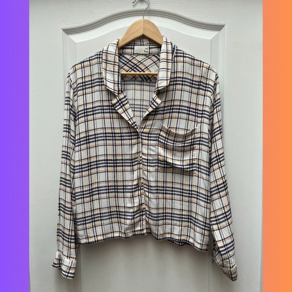 Wilfred Free Tops - Aritzia Wilfred Free Plaid Button-up Blouse Size Medium
